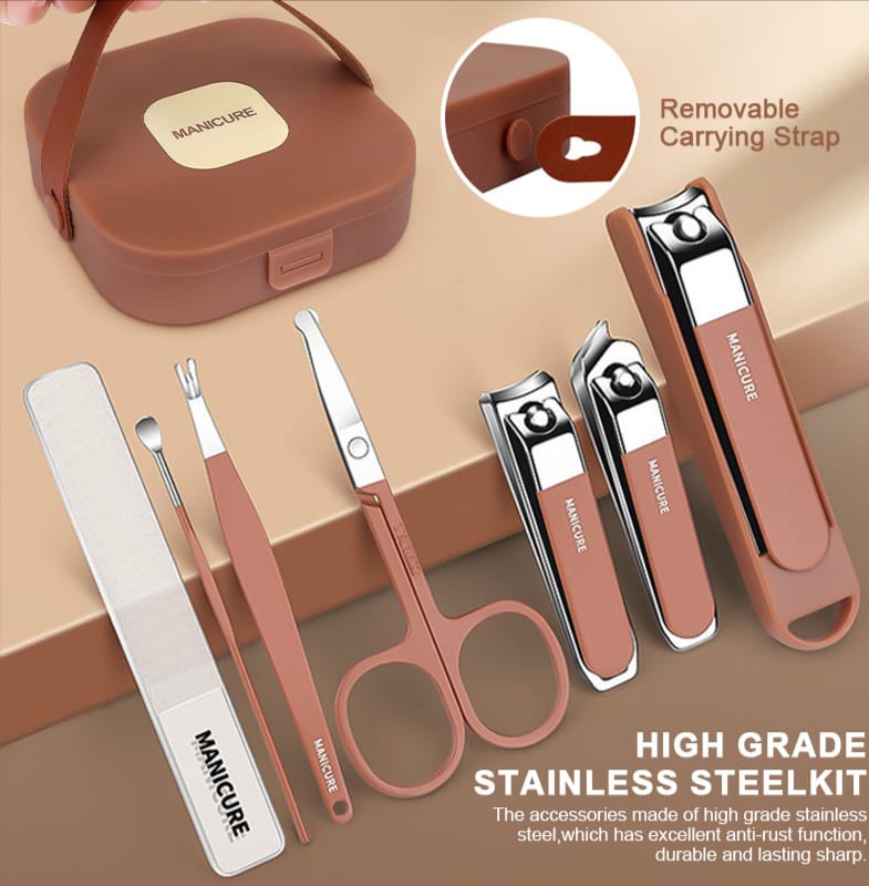 Portable Nail Clipper Set 8 in 1 Professional Manicure Pedicure Kit