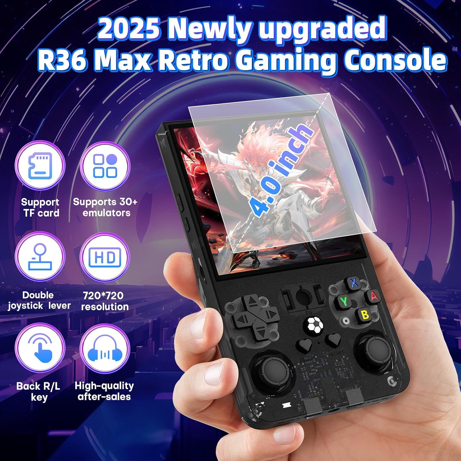 R36 Max Retro Handheld Game Console