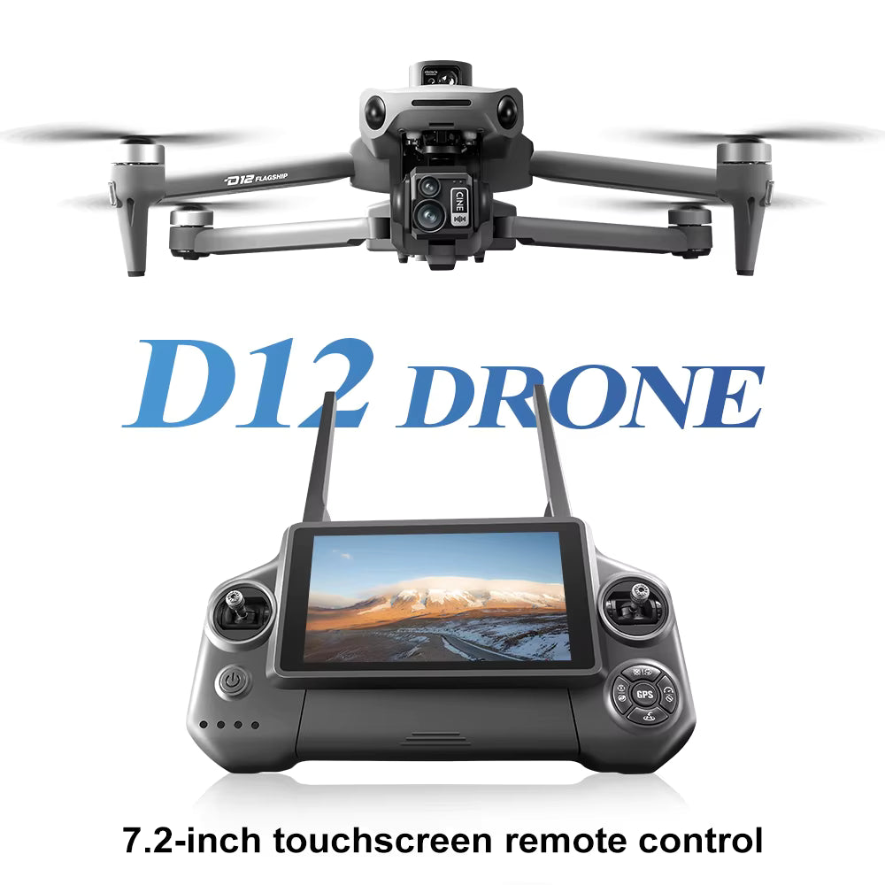 D12 Professional Drone Control 3-axis Gimbal Digital 6KM Image Transmission Obstacle